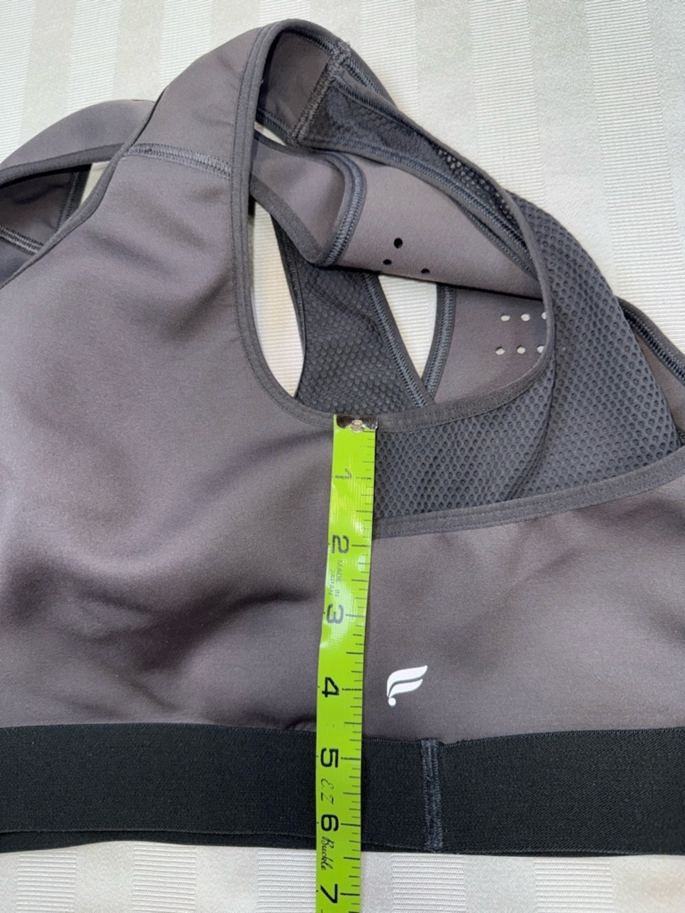 Fabletics Elsie High Impact Sports Bra in Mid-Grey/Phantom Size: Medium - Picture 8 of 9